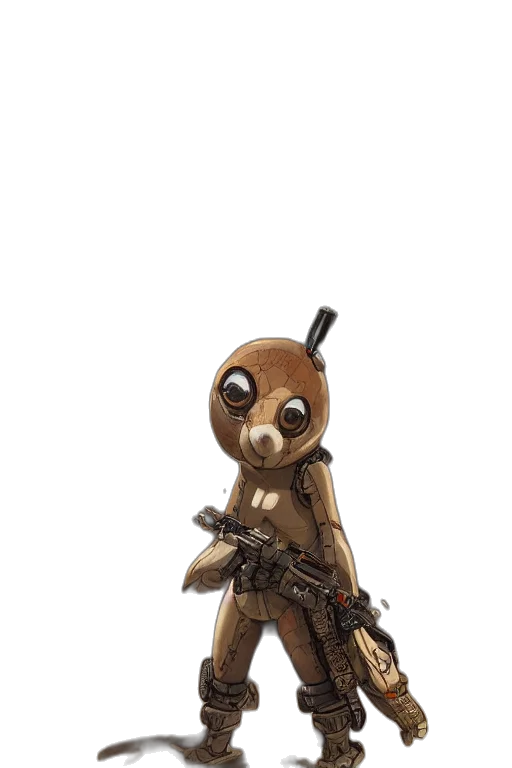 weapon, robot, staff, animal transparent PNG cut-out