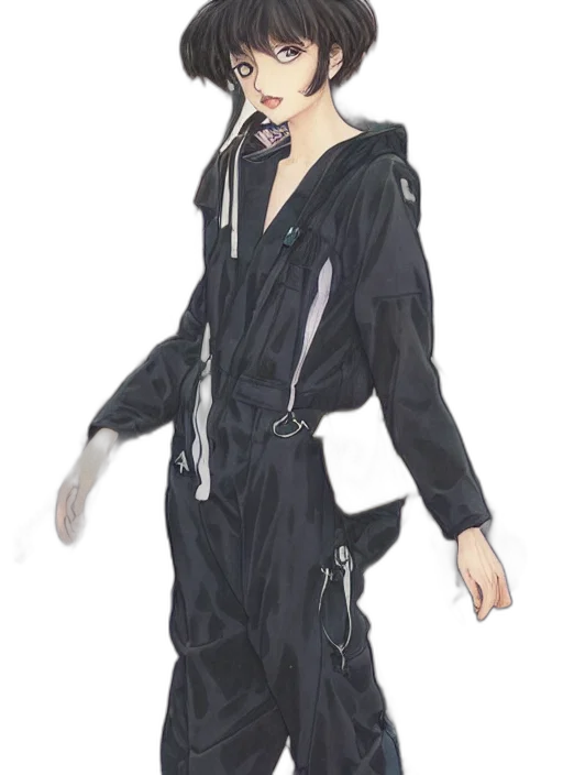 jacket, dress, staff, creature transparent PNG cut-out