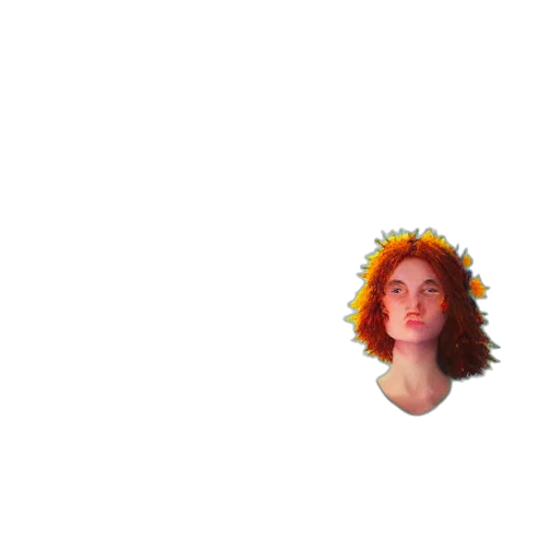 crown, face, hair, staff transparent PNG cut-out