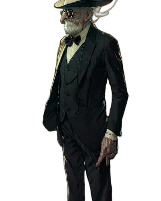 staff, jacket, hat, face transparent PNG cut-out