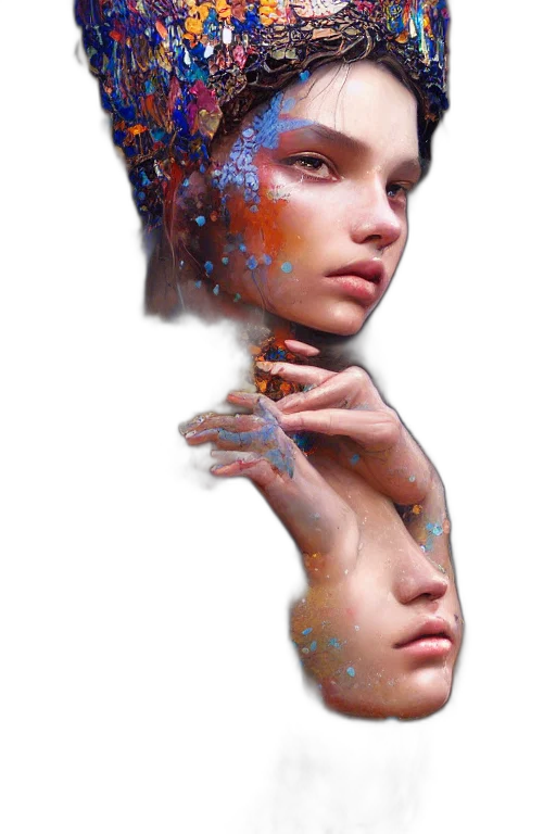 face, crown, dress, jewelry transparent PNG cut-out