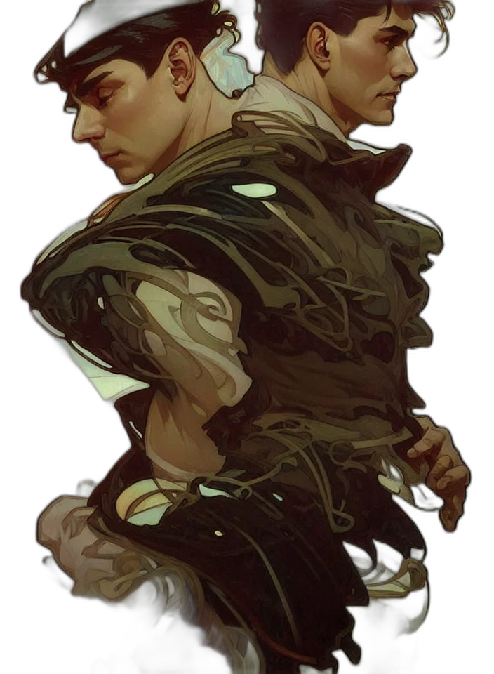 jacket, face, creature, weapon transparent PNG cut-out