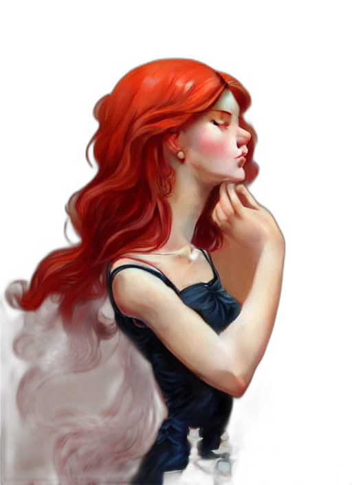 dress, face, jewelry, fantasy art transparent PNG cut-out