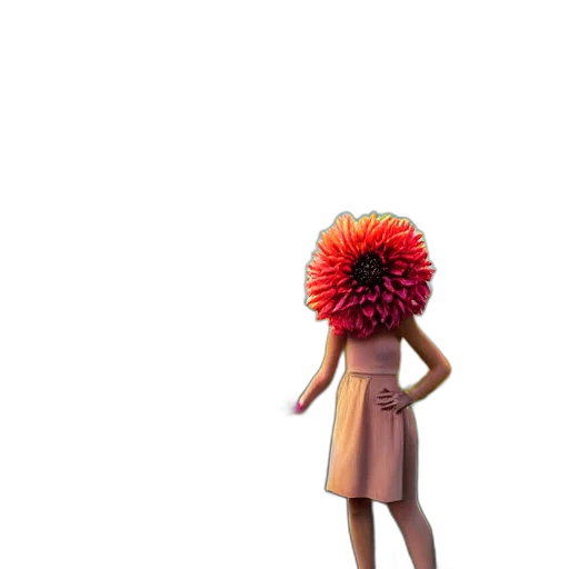 flower, dress, hat, hair transparent PNG cut-out