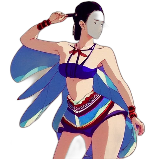dress, staff, mask, concept art transparent PNG cut-out