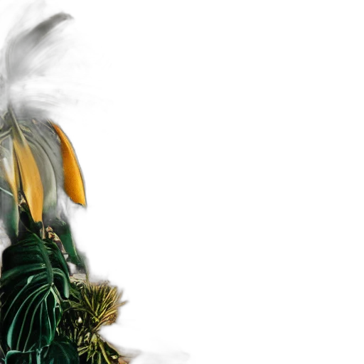 flower, crown, mask, staff transparent PNG cut-out