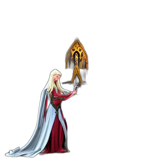 sword, staff, dress, dragon transparent PNG cut-out