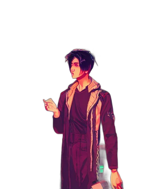 jacket, staff, dress, concept art transparent PNG cut-out