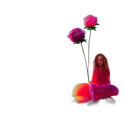 flower, hair, creature, dress transparent PNG cut-out
