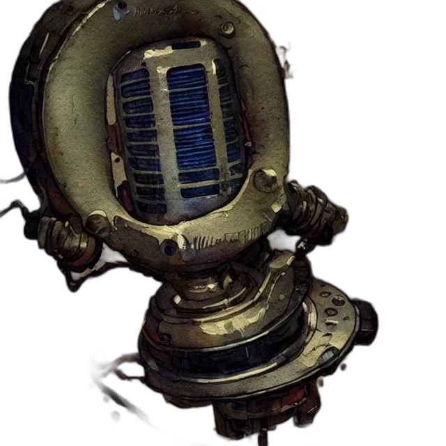 robot, mask, staff, weapon transparent PNG cut-out