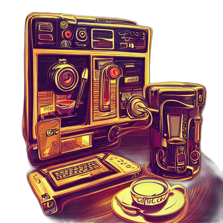 robot, furniture, concept art, pixel art transparent PNG cut-out