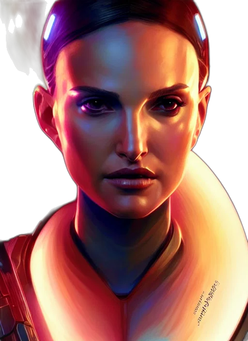 face, robot, staff, photorealistic transparent PNG cut-out
