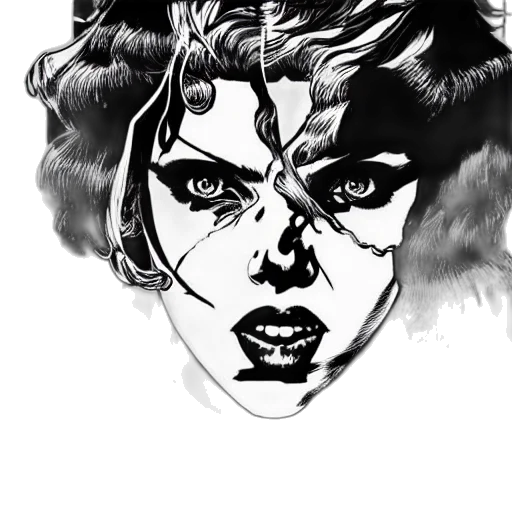 face, mask, comic book art, pencil sketch transparent PNG cut-out