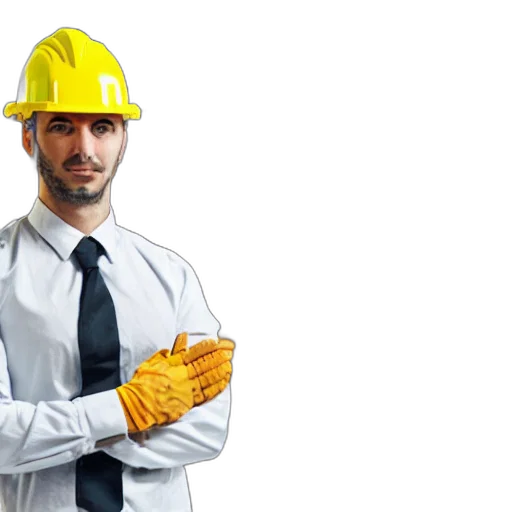 staff, robot, hat, man transparent PNG cut-out