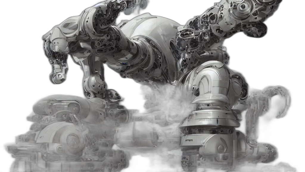robot, concept art, fantasy art, 3d render transparent PNG cut-out