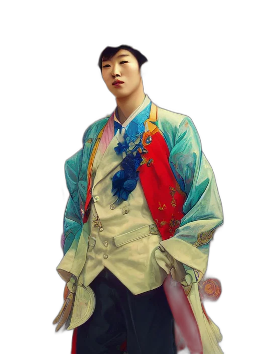 staff, jacket, photorealistic, oil painting transparent PNG cut-out
