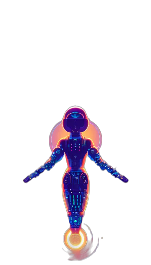 robot, staff, jewelry, creature transparent PNG cut-out