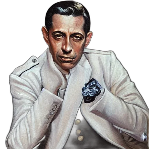 jacket, face, staff, photorealistic transparent PNG cut-out