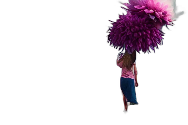 umbrella, flower, hair, hat transparent PNG cut-out