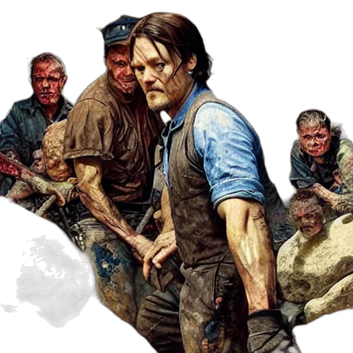 concept art, comic book art, norman, reedus transparent PNG cut-out