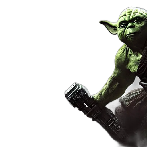 concept art, photorealistic, 3d render, yoda transparent PNG cut-out