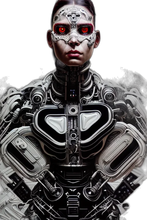 robot, face, cyberpunk, concept art transparent PNG cut-out