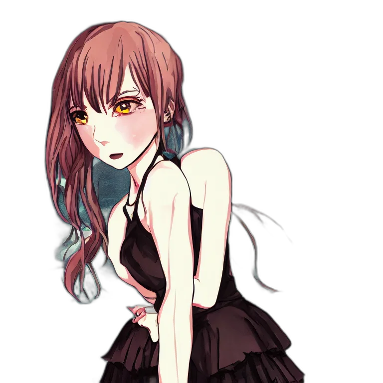 dress, staff, creature, hair transparent PNG cut-out