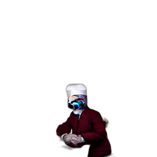 robot, mask, staff, creature transparent PNG cut-out