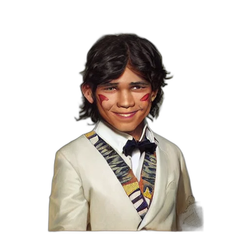 jacket, hair, face, staff transparent PNG cut-out