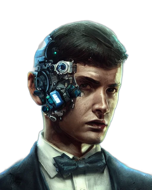 robot, face, mask, cyberpunk transparent PNG cut-out