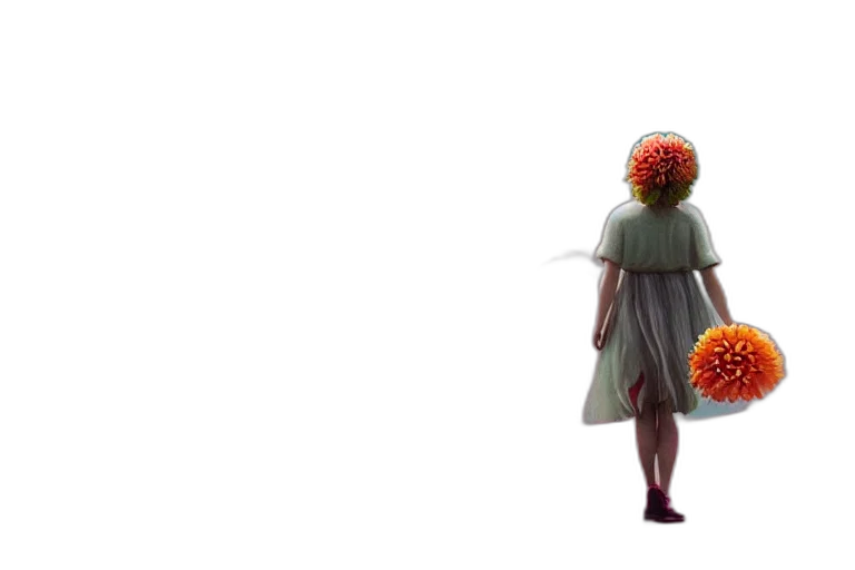 dress, flower, crown, creature transparent PNG cut-out