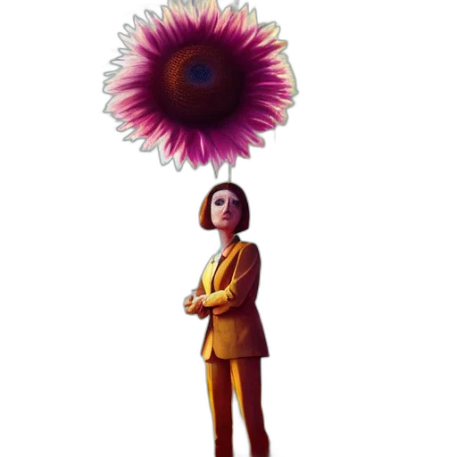 flower, staff, umbrella, robot transparent PNG cut-out