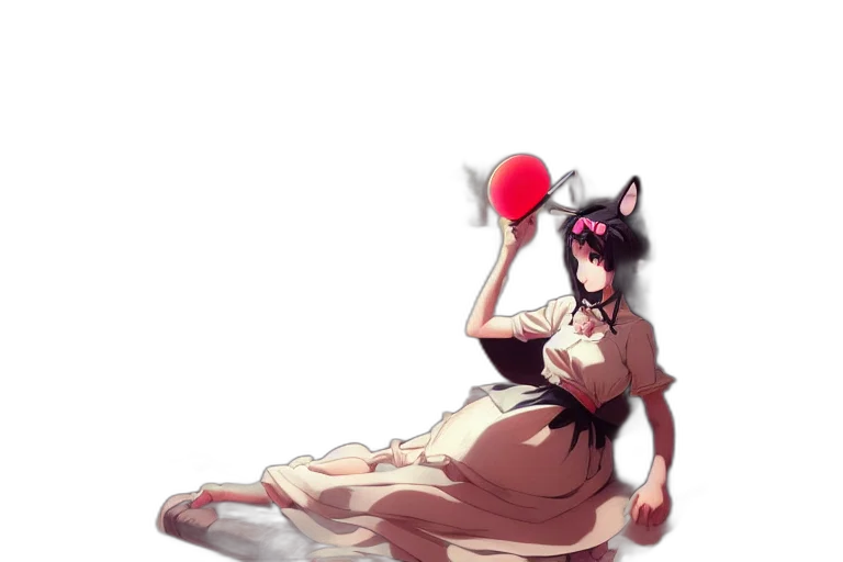dress, staff, animal, weapon transparent PNG cut-out