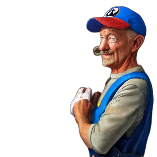staff, face, hat, robot transparent PNG cut-out