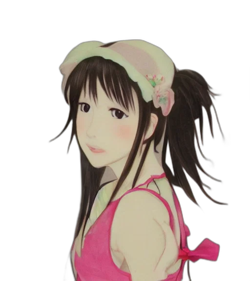 hat, dress, face, staff transparent PNG cut-out