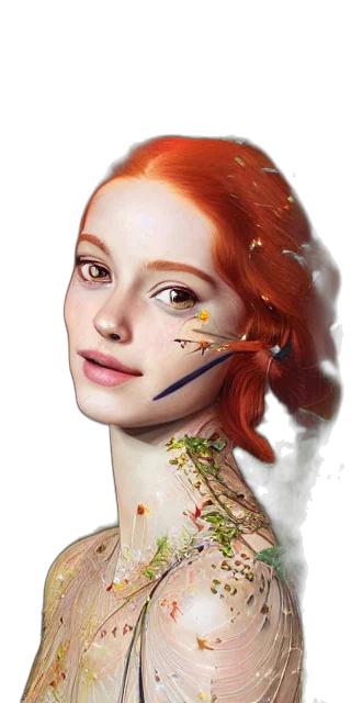 jewelry, face, photorealistic, fantasy art transparent PNG cut-out