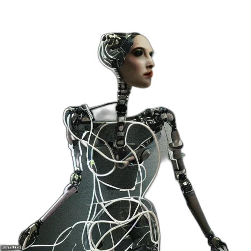 robot, dress, jewelry, staff transparent PNG cut-out