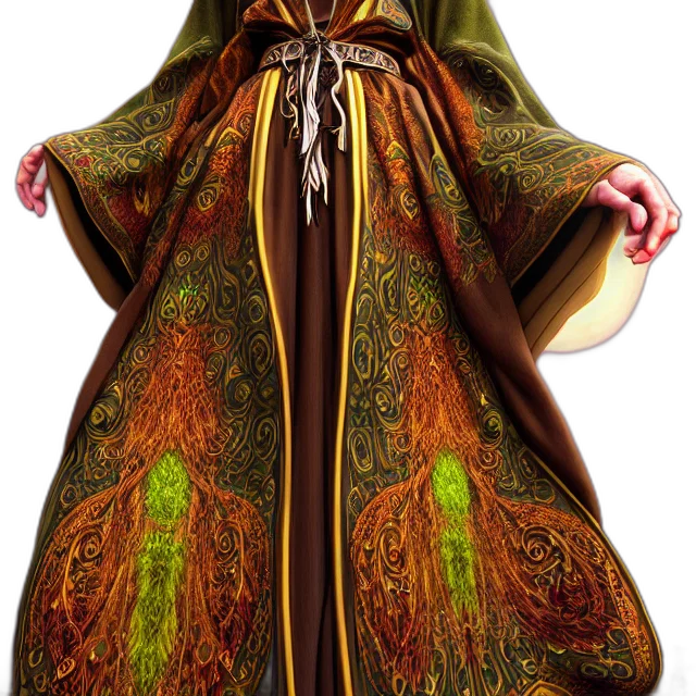 dress, jacket, mask, staff transparent PNG cut-out