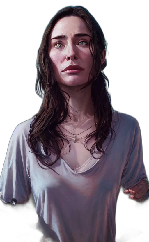 face, dress, jewelry, photorealistic transparent PNG cut-out