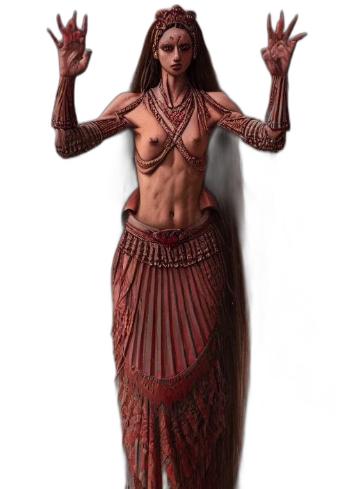 staff, dress, jewelry, creature transparent PNG cut-out