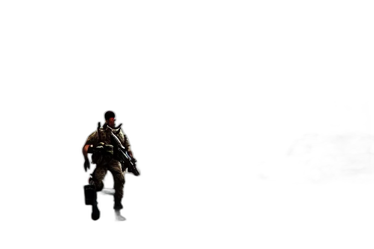 weapon, staff, jacket, robot transparent PNG cut-out