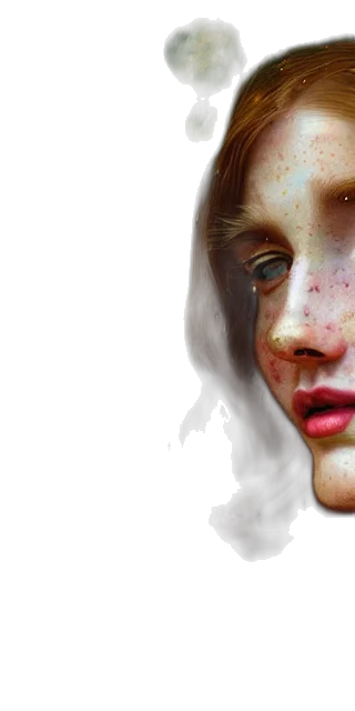 face, mask, creature, photorealistic transparent PNG cut-out