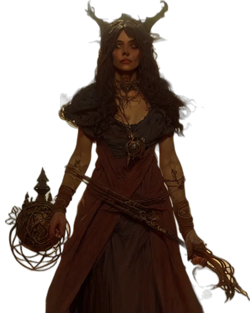 staff, dress, crown, concept art transparent PNG cut-out