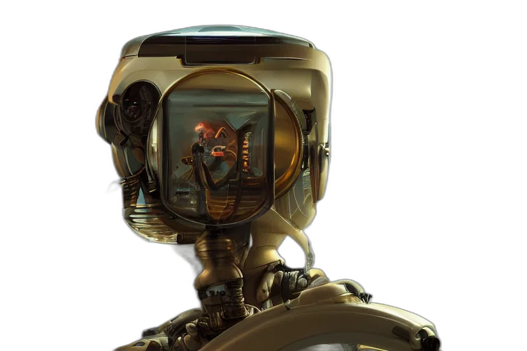 robot, face, mask, concept art transparent PNG cut-out
