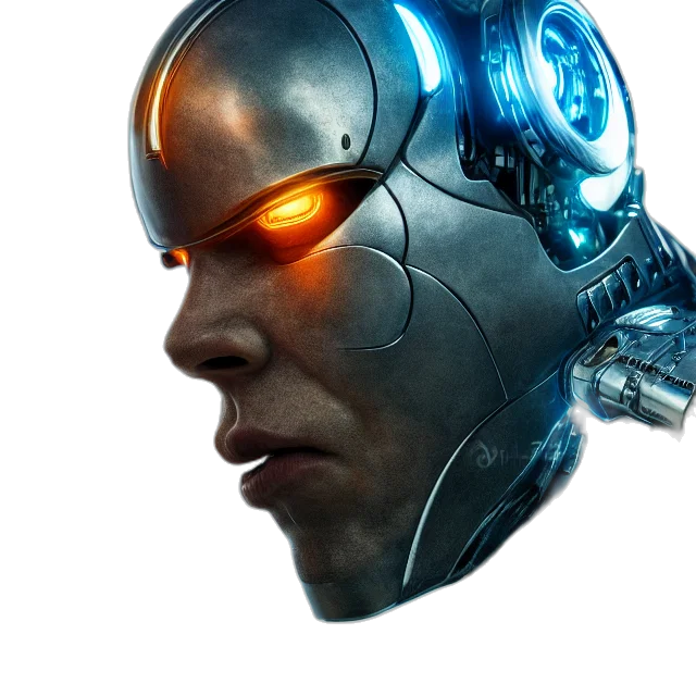 robot, mask, face, cyberpunk transparent PNG cut-out