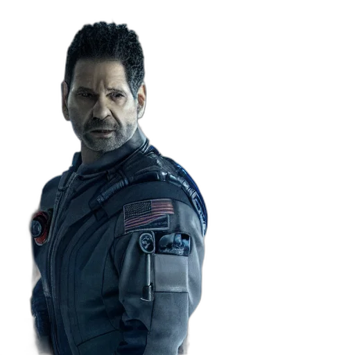 jacket, face, concept art, cyberpunk transparent PNG cut-out