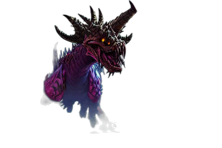 dragon, creature, mask, staff transparent PNG cut-out