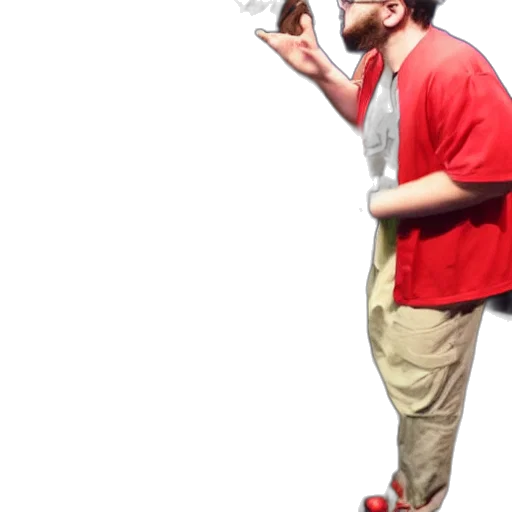 staff, jacket, creature, shoes transparent PNG cut-out