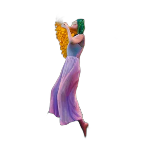 dress, staff, hair, crown transparent PNG cut-out