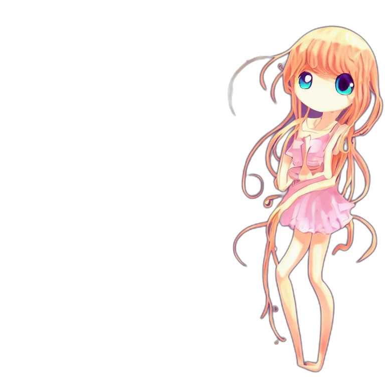 dress, anime, pixel art, 3d render transparent PNG cut-out
